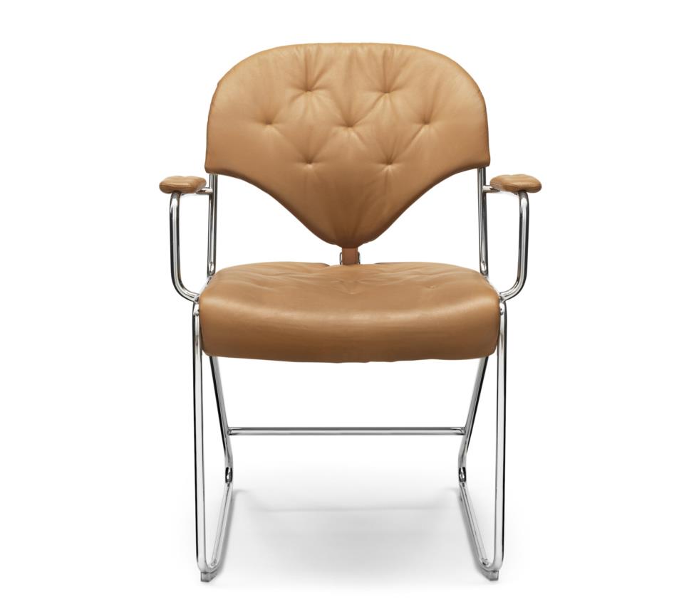 Sam armchair chrome naturale camel